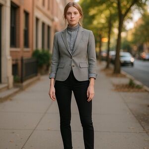 J.Crew Women’s Preppy School Boy Wool Blazer 2 Business Casual Corpcore Grey